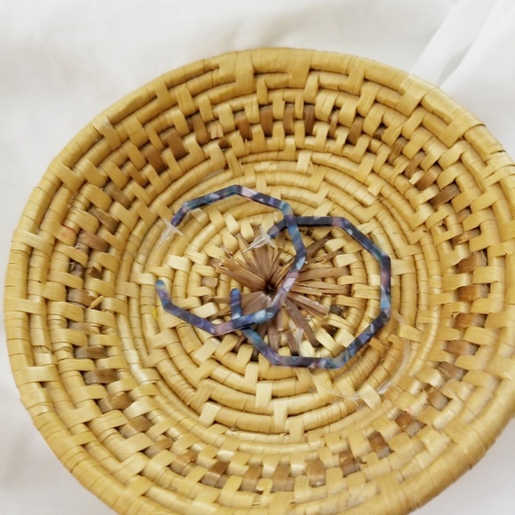 Large Acrylic Hoop Earrings Purple Blue - Picture 2 of 2